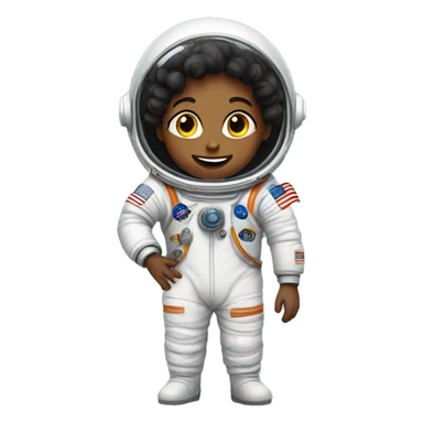 Tanya is astronaut with pions sticker