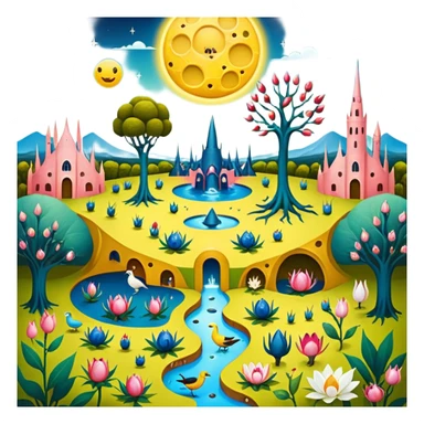 solarpunk - hieronymus bosch phantasmagoric depictions of the garden of earthly delights sticker