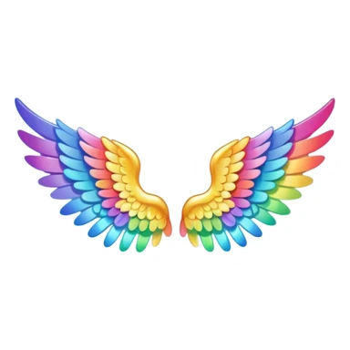  tiny small rainbow angel wings. cute tiny left and right rainbow angel wings. Only wings. sticker
