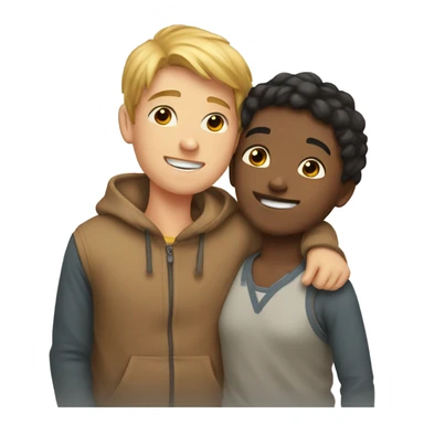 boy and girl cuddling sticker