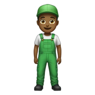 green overalls just the overals sticker