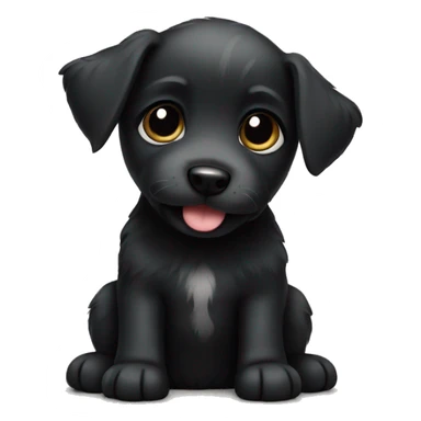 Cute black terrier puppy sticker