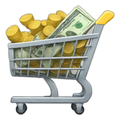 shopping cart with money sticker