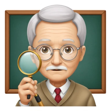 Elder + magnifier, Library Visitor. sticker