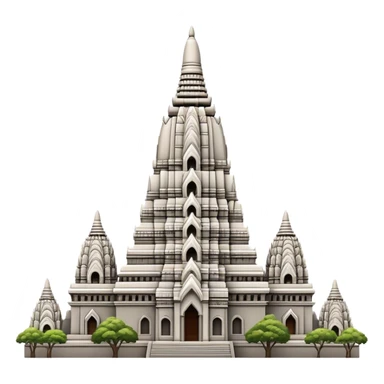 Cinematic Realistic Prambanan Temple Landmark Emoji, depicted as an ornate Hindu temple complex rendered with lifelike detail and dramatic, historical lighting. sticker