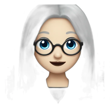 vampire librarian with blue eyes and long white hair holding a book sticker