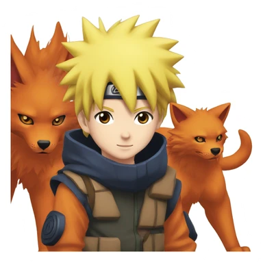 Naruto as a kid playing with kurama sticker