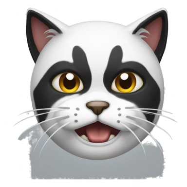 Angry white-black cat sticker