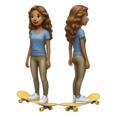 girl on skateboard sticker