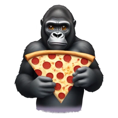 Gorilla holding pizza sticker