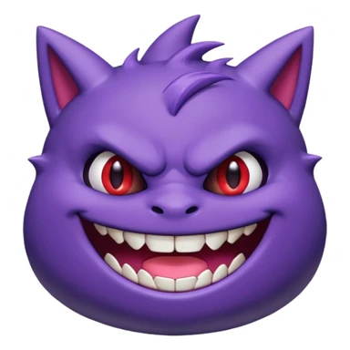 Gengar cute anime full teeth smiling sticker