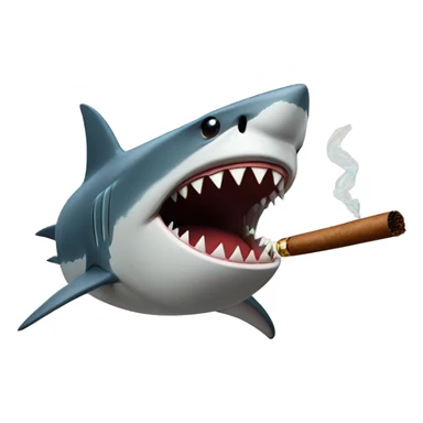 shark smoking a cigar sticker
