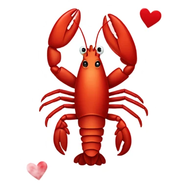 lobster on valentine card sticker