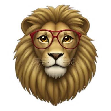 jamaican wise lion with red glasses sticker
