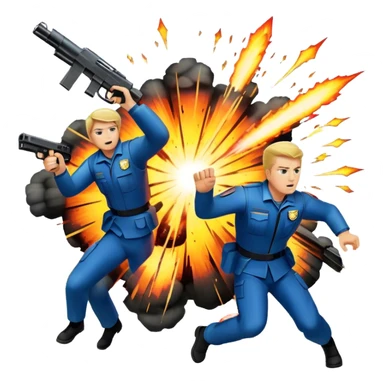 Icon for Action Movies: A photorealistic, vibrant collage in the style of a movie poster, featuring intense action scenes—explosions, high-speed chases, and dramatic close-ups of characters in combat. The design should capture the adrenaline-pumping energy of action films. Transparent background. sticker