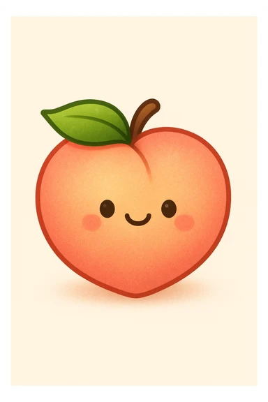 Culetto a forma di pesca emoji sticker