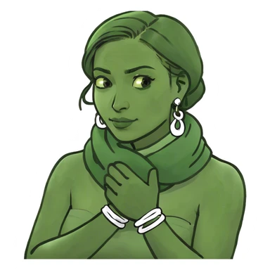 woman choking with crossed hands on neck sticker