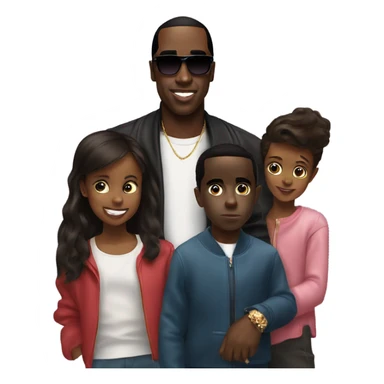 Sean combs with kids sticker