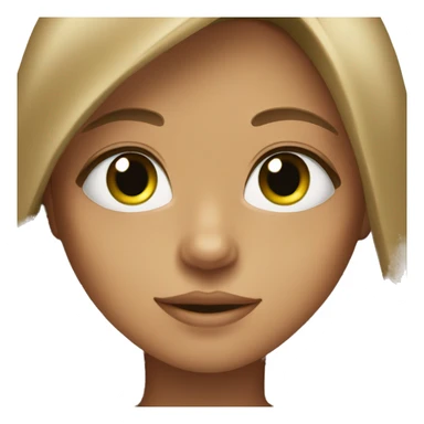 Tan girl with green eyes and brown long hair sticker