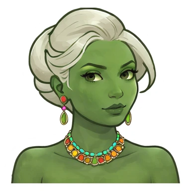 blonde girl with colorful jewelry sticker