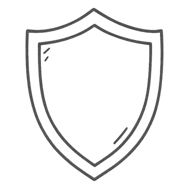 hand-drawn outlined shield icon sticker
