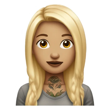 Blonde girl with tattoos sticker