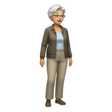 full grandmother in trousers sticker
