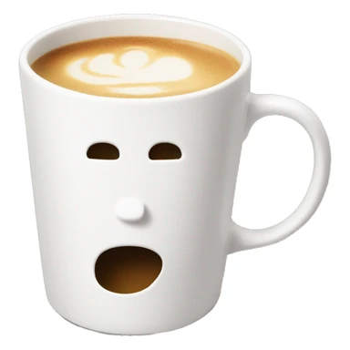 latte in white mug with no face sticker