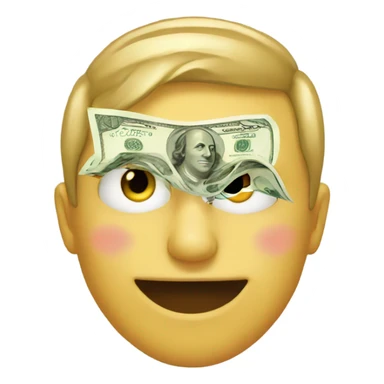 Heart eyes with money signs sticker