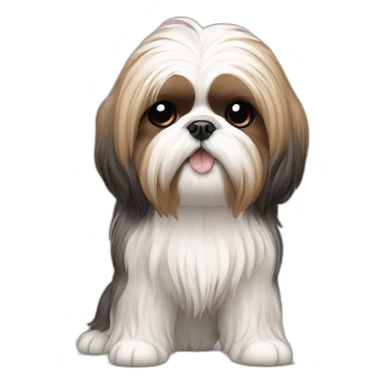 Dog Shih Tzu with long coat full-height  sticker