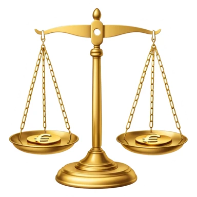 balance scale with euro symbols in both plates sticker