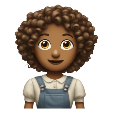 puppet being controlled by girl with curly hair sticker