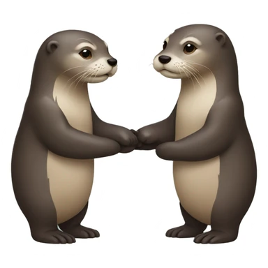 two otters holding hands sticker