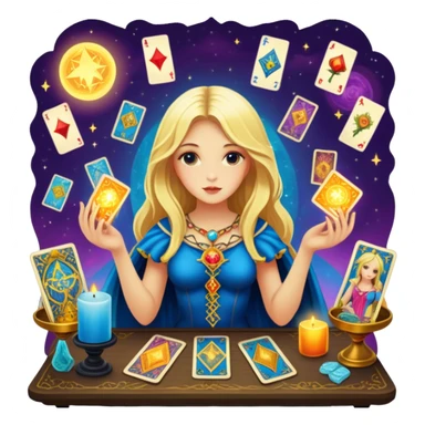 blondie girl with tarot sticker