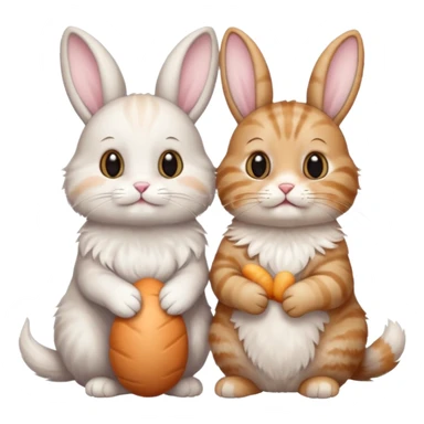 Two cats with bunny  sticker