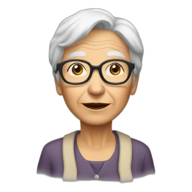 un avatar de una persona anciana muy sabia sticker