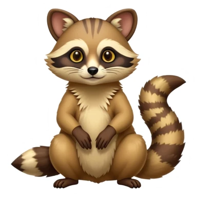 Colorful exotic shiny beautiful elegant fantasy-Cacomistle-tanuki-genet-oncilla-animal-hybrid (full body) sticker