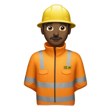 man wearing orange hi visibility overalls  sticker