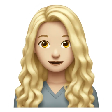 Pale girl with long blonde hair celebrating  sticker