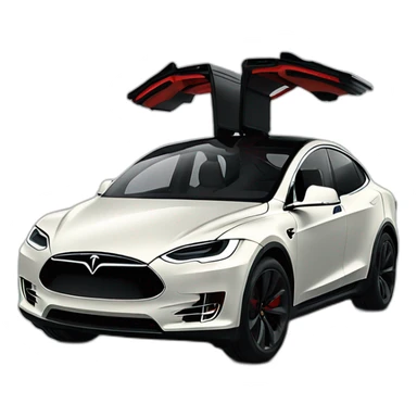 Tesla rouge et noire sticker