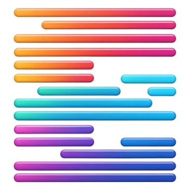Horizontal multiple little bars merging into a bigger, survey style sticker