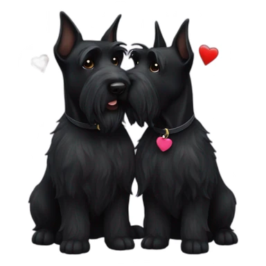 Two black Scottish terrier kissing sticker