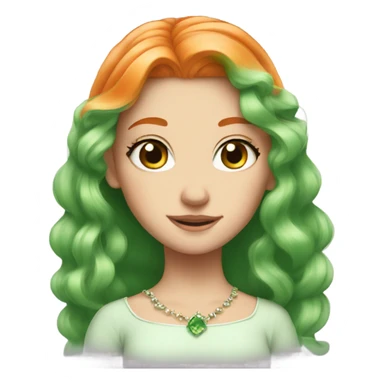 Cute Orange hair princess green eyes sticker