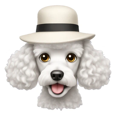 White poodle with hat sticker