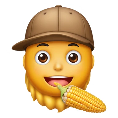 Poop with corn in it wearing a ballcap sticker