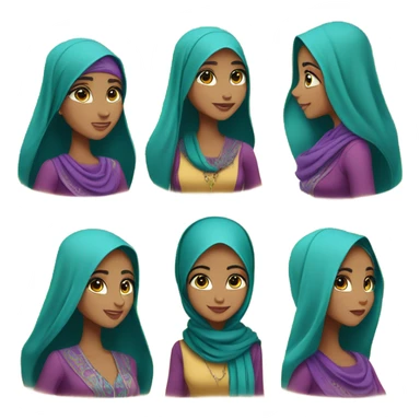 disney jasmine hijabi version  sticker