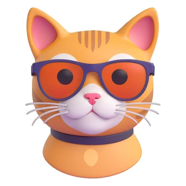 Cat wearing sunglasses sticker