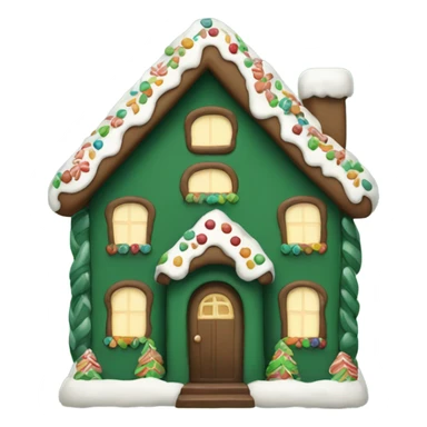 Cosy dark green gingerbread house  sticker