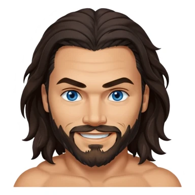 Blue eyes Jason mamoa longer hair smiling no shirt sticker