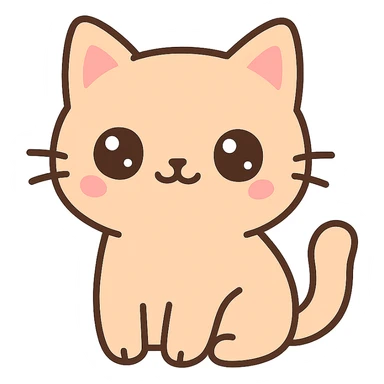 playful kot, sitting, big eyes sticker